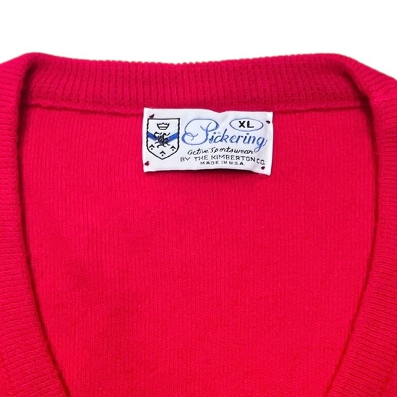 Vintage Pickering Pebble Beach Red Golf Sweater Vest XL USA Orlon Acrylic - Picture 7 of 8